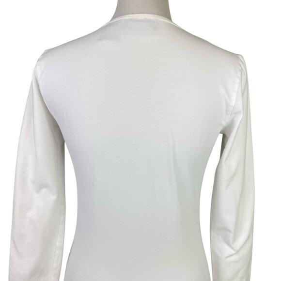 Harley Davidson White Long Sleeve Bedazzled Cotton Blend Logo Edgy Baby Tee - Picture 7 of 11